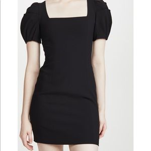 Alice and Olivia black mini dress puff sleeve